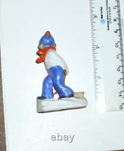 Antique German Bisque Snowbaby Snow baby Boy Child Girl Pulling Sled Fired RARE