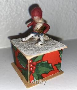 Antique German Cotton small Girl Candy container box