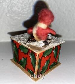 Antique German Cotton small Girl Candy container box