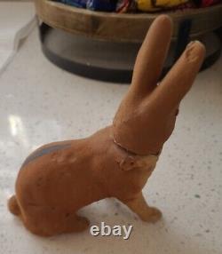 Antique German Paper Mache Candy Container Easter Rabbit Bunny Glass Eyes