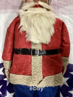 Antique German Paper Mache Face Santa Doll 25 Inches Tall