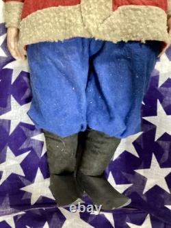 Antique German Paper Mache Face Santa Doll 25 Inches Tall