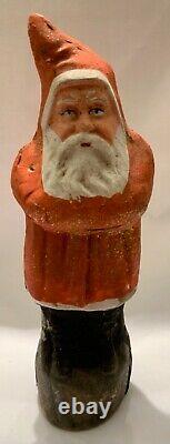 Antique German Santa Belsnickle Red Glitter Coat