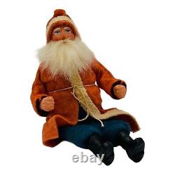 Antique German Santa Claus Sitting Rider Figure Paper Mache RARE