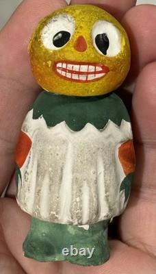 Antique Halloween Candy Container 3 Pumpkin Veggie Girl German Candy Container