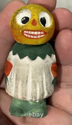 Antique Halloween Candy Container 3 Pumpkin Veggie Girl German Candy Container