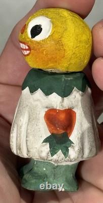 Antique Halloween Candy Container 3 Pumpkin Veggie Girl German Candy Container