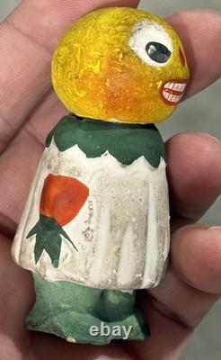 Antique Halloween Candy Container 3 Pumpkin Veggie Girl German Candy Container
