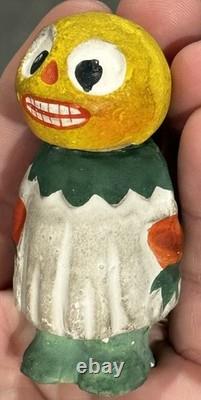 Antique Halloween Candy Container 3 Pumpkin Veggie Girl German Candy Container