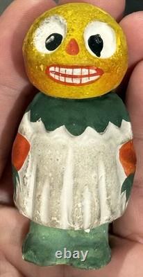 Antique Halloween Candy Container 3 Pumpkin Veggie Girl German Candy Container