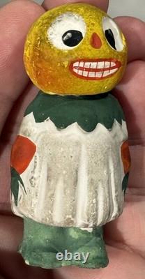 Antique Halloween Candy Container 3 Pumpkin Veggie Girl German Candy Container