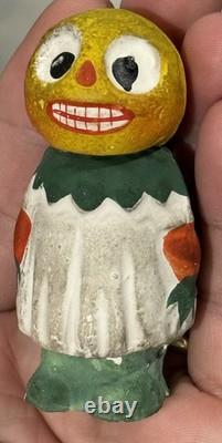 Antique Halloween Candy Container 3 Pumpkin Veggie Girl German Candy Container