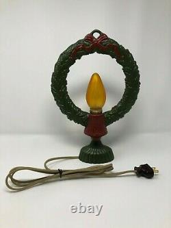 Antique-Style Electric Christmas Wreath Light with Hand-Painted Candle Flame Bulb