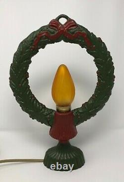 Antique-Style Electric Christmas Wreath Light with Hand-Painted Candle Flame Bulb