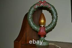 Antique-Style Electric Christmas Wreath Light with Hand-Painted Candle Flame Bulb