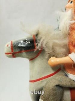 Antique Vintage 1930's Santa on Rocking Horse toy with Key in Working Condition