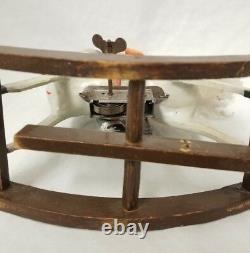 Antique Vintage 1930's Santa on Rocking Horse toy with Key in Working Condition