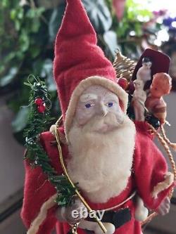 Antique Vintage Santa Claus Papier Mache & Cotton Japan / Germany 7.5 in