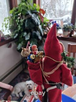 Antique Vintage Santa Claus Papier Mache & Cotton Japan / Germany 7.5 in