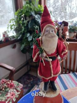 Antique Vintage Santa Claus Papier Mache & Cotton Japan / Germany 7.5 in