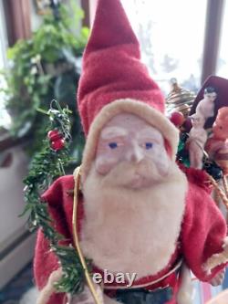 Antique Vintage Santa Claus Papier Mache & Cotton Japan / Germany 7.5 in