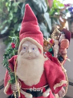 Antique Vintage Santa Claus Papier Mache & Cotton Japan / Germany 7.5 in