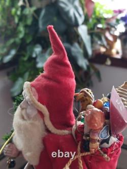 Antique Vintage Santa Claus Papier Mache & Cotton Japan / Germany 7.5 in