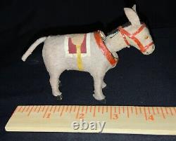 Antique/vintage German Miniature Paper Mache Nodding Putz Donkey