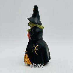 Artisan Halloween Witch Pumpkin Richard Connolly Chalkware Folk Art SIGNED RARE