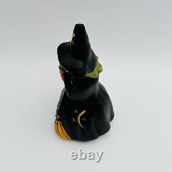 Artisan Halloween Witch Pumpkin Richard Connolly Chalkware Folk Art SIGNED RARE