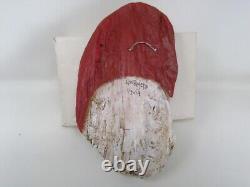 Artist Signed 1/2014 Lisa Rogers Carved Driftwood Santa Face Wall Plaque 12