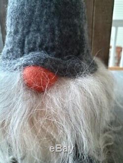 Asas Tomtebod Christmas Gnome Verner 19 Tall Gray Hat Made in Sweden New