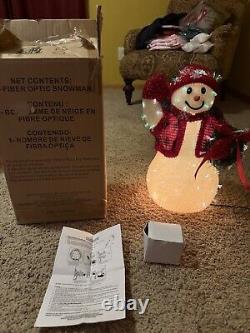 Avon 2002 Fiber Optic Christmas Snowman Color Changing Twinkling Light