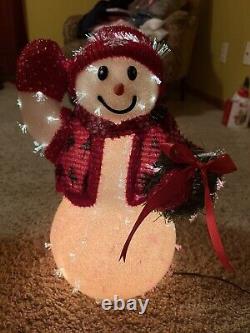 Avon 2002 Fiber Optic Christmas Snowman Color Changing Twinkling Light