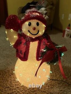 Avon 2002 Fiber Optic Christmas Snowman Color Changing Twinkling Light