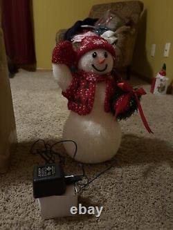 Avon 2002 Fiber Optic Christmas Snowman Color Changing Twinkling Light