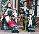 Byers Choice Christmas Shopping Family Set Of Four Tartan Plaid