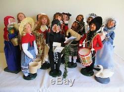 BYERS' CHOICE Carolers 12 DAYS OF CHRISTMAS Entire Set + CONDUCTOR Stand RISERS