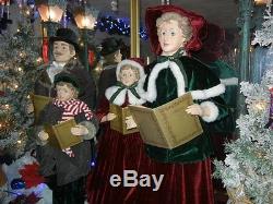 Beautiful Victorian Giant 37 Inch 4 Piece Deluxe Caroler Set Christmas Rare H-2