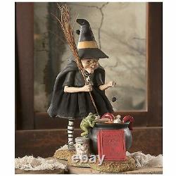 Bethany Lowe 12 Cauldron Chef Old Witch with Broom Figurine Doll Halloween Decor