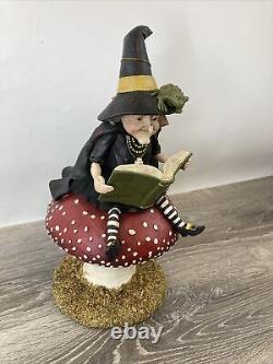 Bethany Lowe Cackle withConfidence Garden Witch on Mushroom Halloween WithBLEMISHES