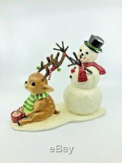 Bethany Lowe Designs Christmas Deck the Halls Snowman withReindeer #TD8545