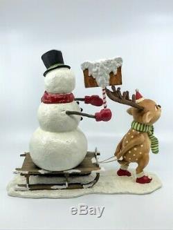 Bethany Lowe Designs Christmas OH WHAT FUN Snowman withReindeer #TD8546