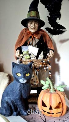 Bethany Lowe Halloween Black Cat Jack O'Lantern TJ1327