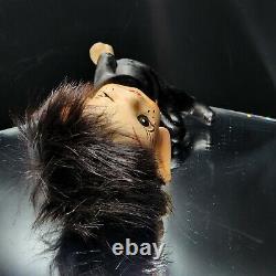 Black Elf Figurine Fur Hair Pointy Ears DABS Japan 60s Pixie Naughty Winking