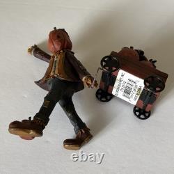 Blossom Bucket Pat Olson Pumpkin Picker with Cart on Wheels Figurine 3.75 Bird