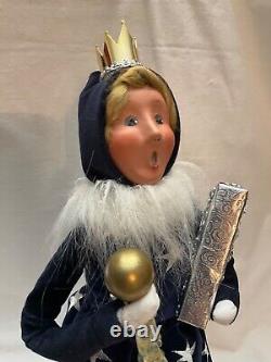 Byers Choice 2010 Ice Princess Gold Crown Silver Gift Crystal Staff Rare