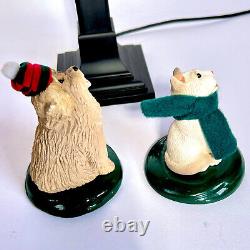 Byers Choice Black Lamp Post Lot, 2012 Girl & 1998 Man Bearing Gifts, Dog & Cat