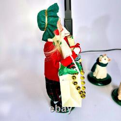 Byers Choice Black Lamp Post Lot, 2012 Girl & 1998 Man Bearing Gifts, Dog & Cat