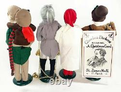 Byers Choice Carolers A Christmas Carol Dickens Lot of 4 Tiny Tim Marley's Ghost